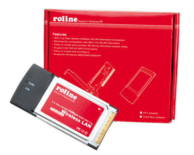 Adaptateur RWPC-54, W-LAN PC Card 54 Mbps, ROLINE